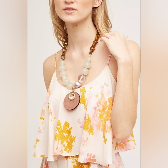 Anthropologie flowy tiered floral midi dress - Picture 5 of 10